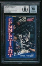 1993 Uconn Connecticut team issue Rudy Johnson signed autographed BAS Beckett *