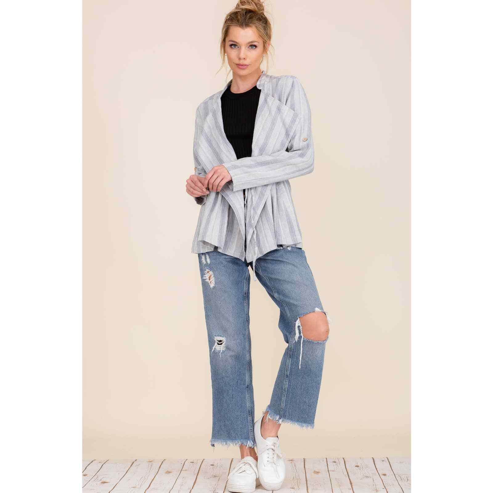 Thread Essentials Soft Lightweight Stripe Linen J… - image 3