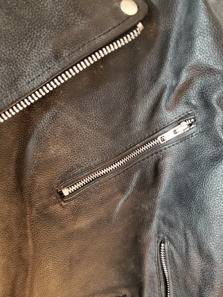 Chaqueta 48 Harley Davidson Miller Lite Cerveza Motociclista Cuero Motocicleta Raro Logo Foto 4 de 4