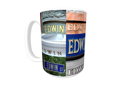 EDWIN Coffee Mug / Cup featuring the name in actual sign photos