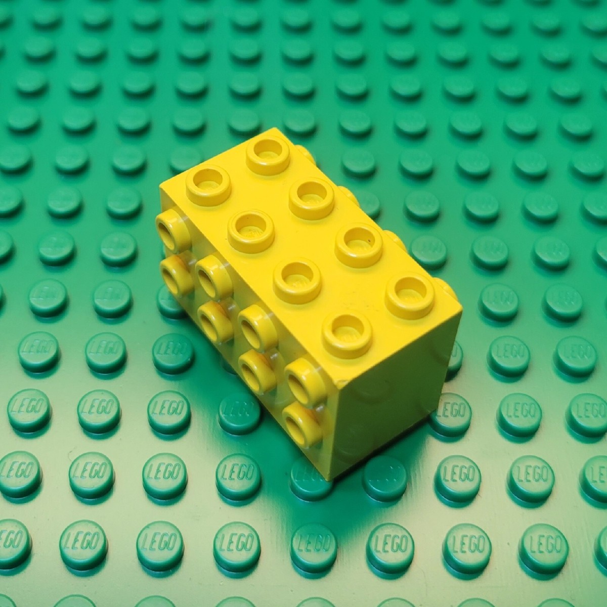 LEGO Modified Brick 2434 Part Yellow 2x4x2 Mounting Block Studs | eBay