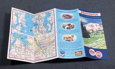 Beautiful 1949 CHEVRON Road Map WASHINGTON 15-Pages Maps Info Charts
