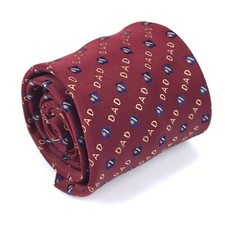  1 Dad Father Family Father's Day Gift Red Classic Short Men's Tie Necktie 3x54"