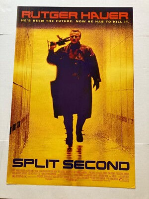 SPLIT SECOND ORIGINAL ONE SHEET MOVIE POSTER 1992 RUTGER HAUER