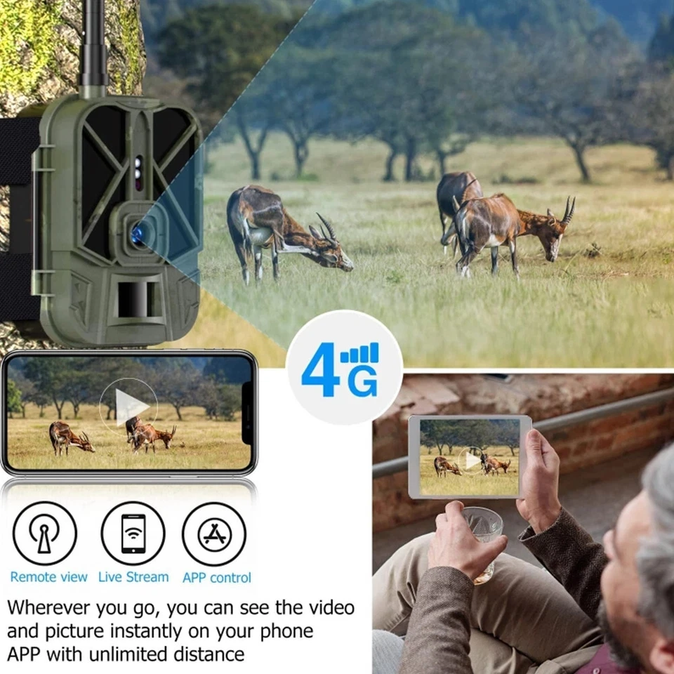 Wildlife Camera 4G Hunting Night Vision 1080P Trail 50MP 4K Wireless Game Cam - Image 2 of 4