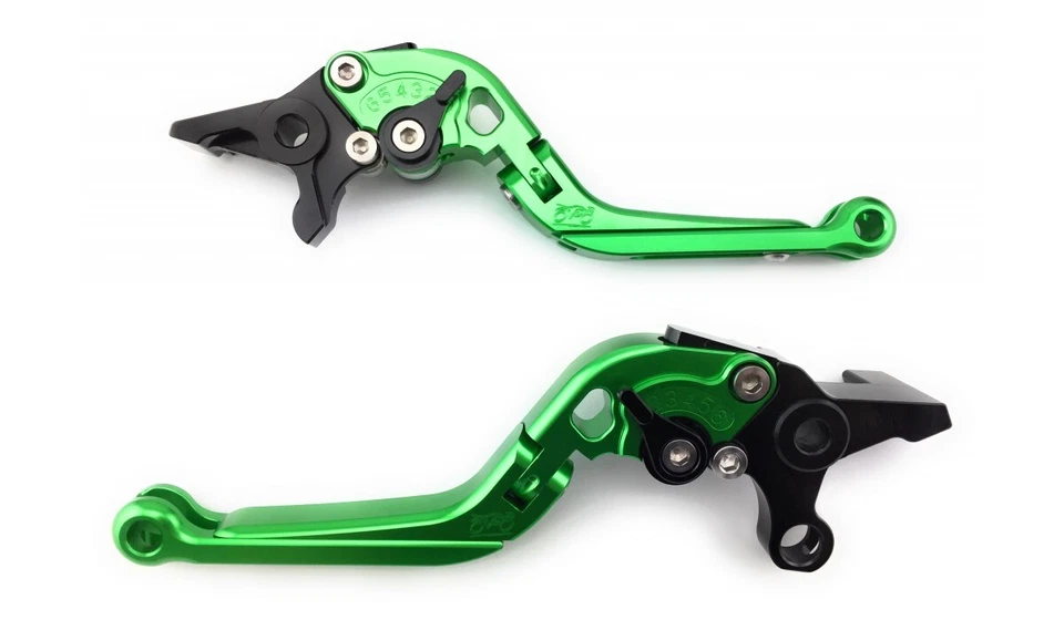 Paire Leviers Repliables Verts KAWASAKI ZX9R ZX-9R ZX9-R ZX900B 1994-1997 - Photo 2/4
