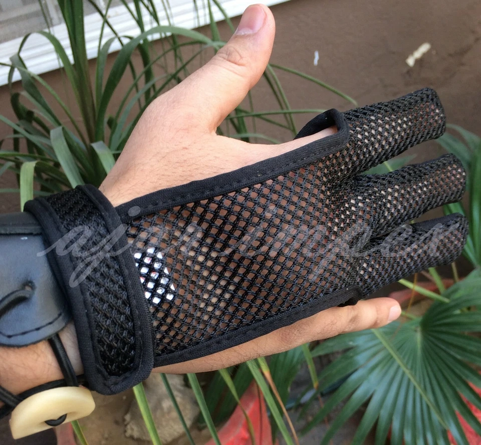 ARCHERS MESH SHOOTING 3 FINGERS GLOVE LEATHER FREE GLOVE HUNTING,SHOOTING GLOVES - Image 3 of 4