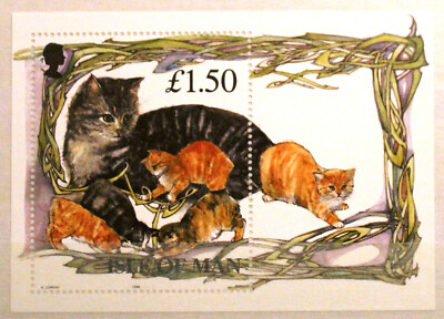 Isle of Man 1996 Manx Cats (Felis silvestris catus)  Katzen IM BL25