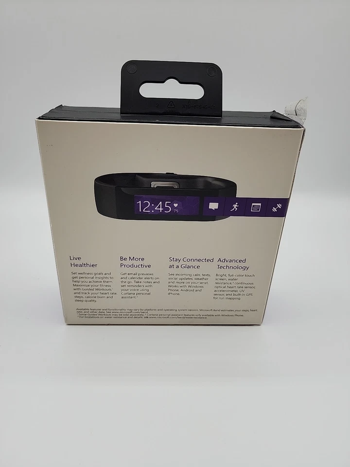 Reloj Fitness Inteligente Microsoft Band Modelo 1619 Talla M Mediano CAJA ABIERTA Foto 3 de 4