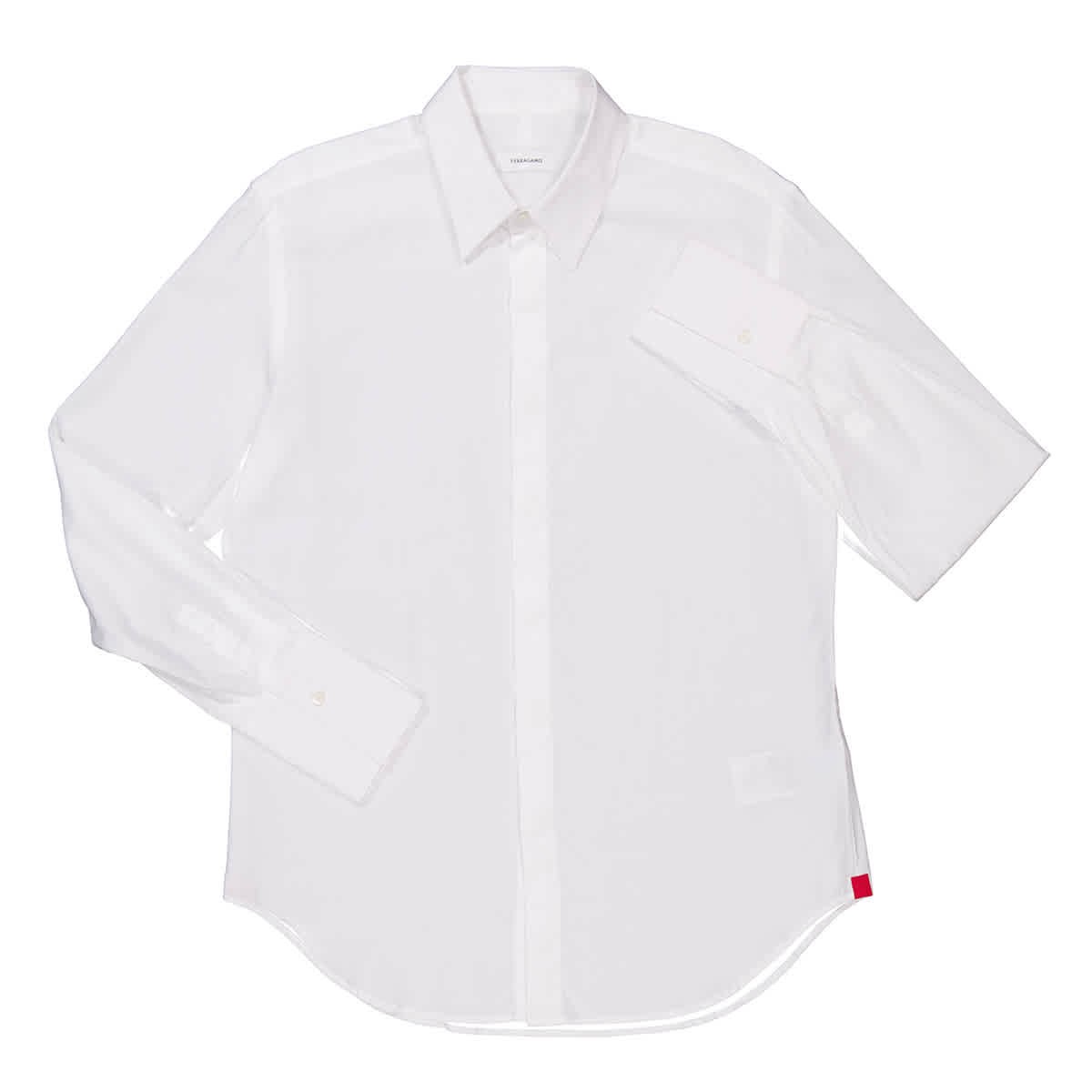 Ferragamo Logo Jacquard Long-Sleeved Sport Shirt, Size Medium