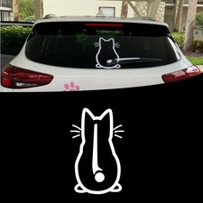 ijuicy Cute Cat Car Rear Windshield Wiper Decal, Waterproof Vinyl Funny Cat T...