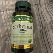 Nature's Bounty Berberine 1000mg 60 capsules Exp 05/2027 NEW!