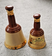 Vintage Wade Bells Scotch Whisky Empty Bell Shaped Ceramic Bottles X 2
