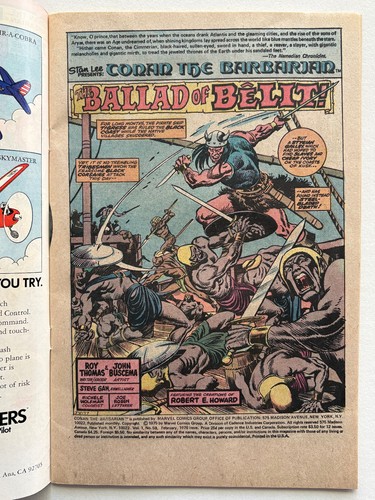 Conan the Barbarian #59 (1976) FN+ range 1 centerfold staple detached - Picture 3 of 6