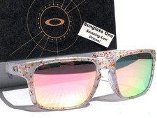 Oakley HOLBROOK Clear Terrazzo POLARIZED Galaxy Rose Gold Lens Sunglass 9102-AG