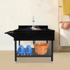 Single Bowl Kitchen Sink Stainless Steel Sink Kitchen Sink with Pull-Out Faucet