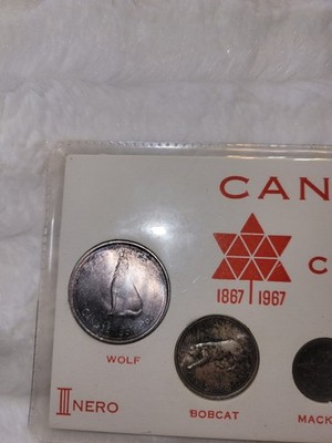 Canada 1867-1967 Special Centennial Commemorative Coin Set Wolf