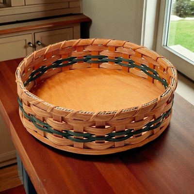 Amish Tabletop Lazy Susan 12'' Oak Storage Basket by Amish Baskets and Beyond