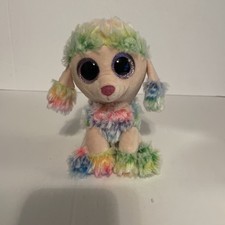 TY Beanie Boos - RAINBOW the Poodle (Glitter Eyes) (6.5 inch) - MWMTs Boo Toy
