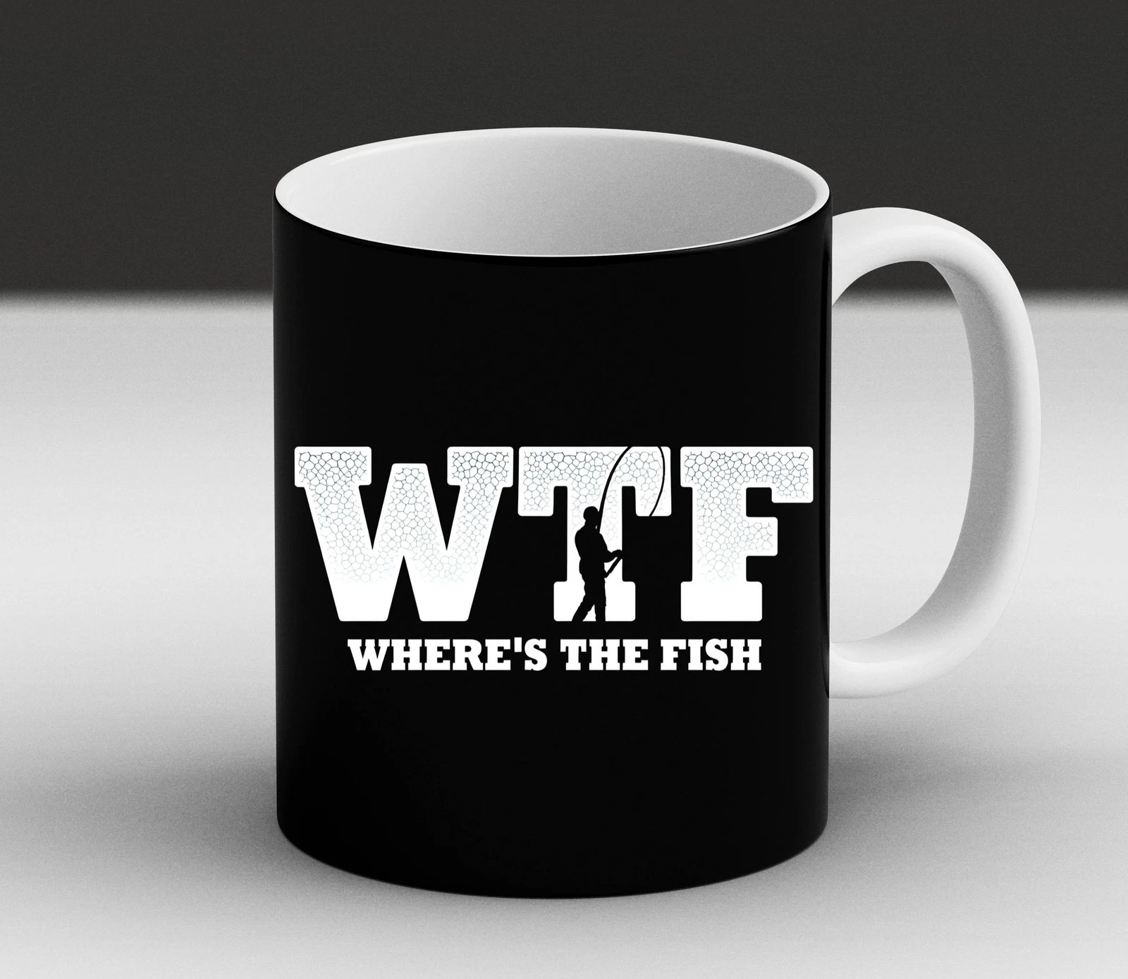 Funny Fishing Gift - WTF Where's The Fish Shirt - Outdoor Humor Design Mug