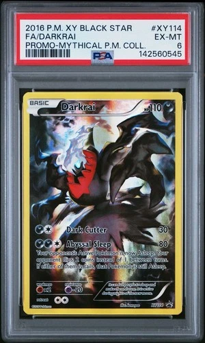 PSA 6 Black Star Promo Darkrai XY114 Mythical Pokemon Collection Pokemon