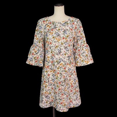 ZARA BASIC One Piece Floral Pattern Bell Sleeve X… - image 1