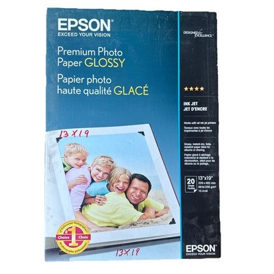Epson Premium Photo Paper Glossy 13x19 20 Sheets InkJet Printer A3+