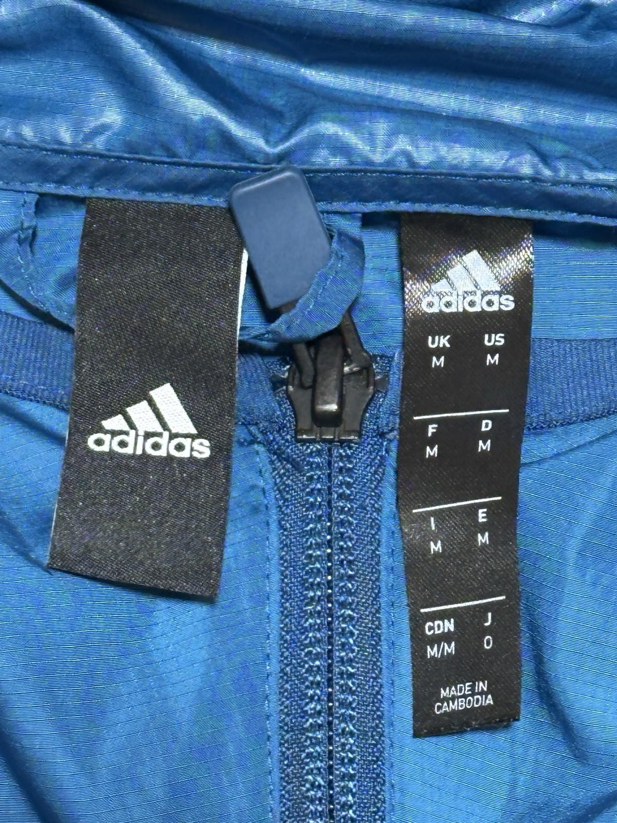 Adidas Training Jacket Blue Performance Windbreak… - image 4