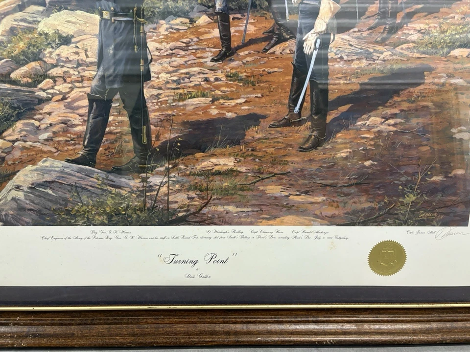 PUNTO DE INFLEXIÓN DALE GALÓN RARO 51/450 ENMARCADO FIRMADO IMPRESIÓN DE LA GUERRA CIVIL DE GETTYSBURG Foto 2 de 4