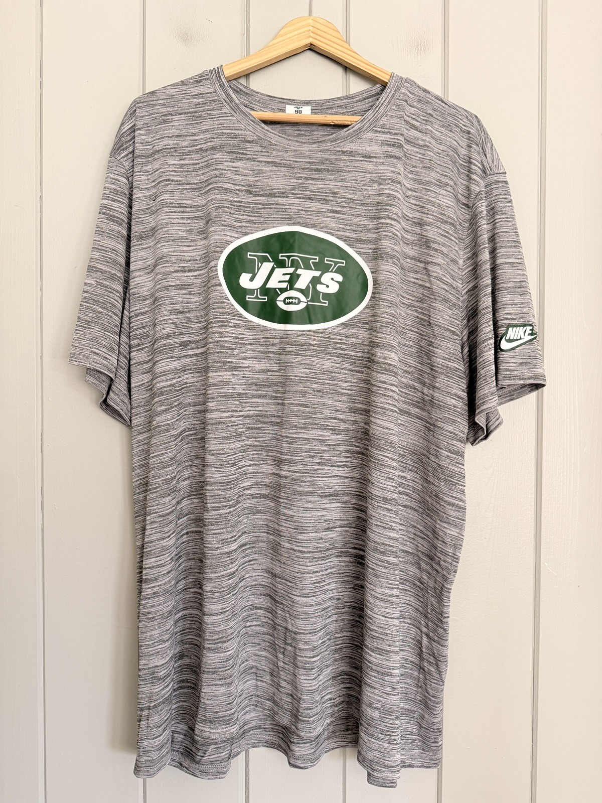 Nike Tee Dri-Fit Shirt 3XL New York Jets Heather Gray Short Sleeves Athletic