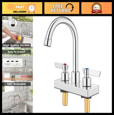 Dual Handle Bar Sink Faucet 4-Inch Center Deck Mount, Polished Chrome, Utility K