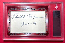 RICHARD NIXON 1/1 LEAF & PATRICIA PAT NIXON BECKETT-JSA AUTO CUT SIGNATURE SET