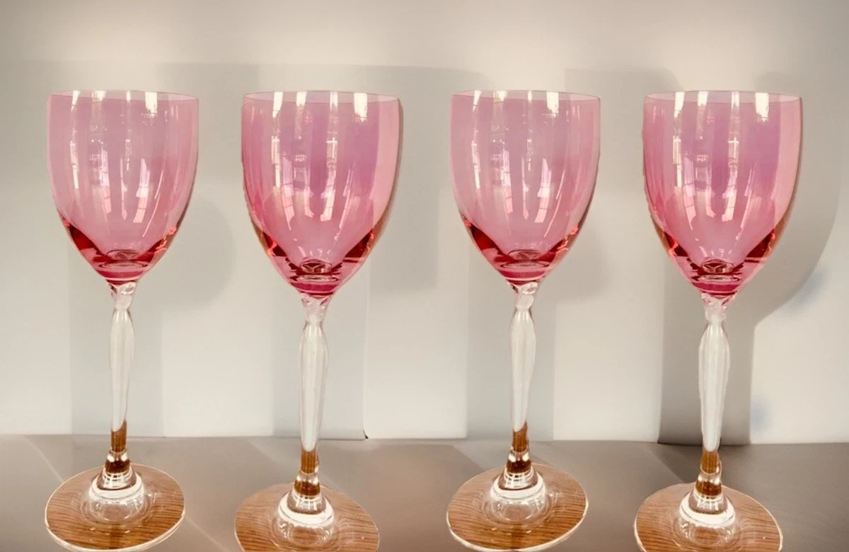 Lot De 2 Gobelets En Verre Rubis Pier 1 – Modèle Ballon Lustre – Neufs