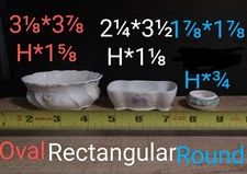 S,M,L (Set of 3) Intricate White Bone China, Open Salt Cellars, Pre-owned/VGood 