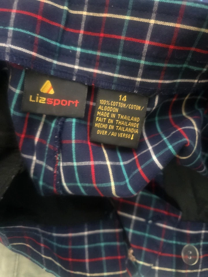 De colección NUEVO Pantalones Cortos Liz Claiborne LizSport Cintura Alta Mamá Plisado Azul Para Mujer Talla 14 Foto 3 de 3