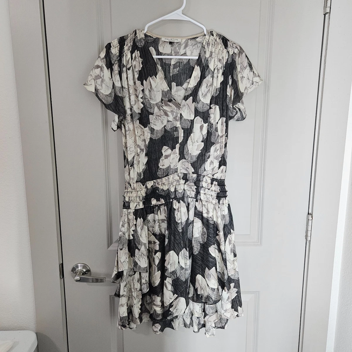 Robe Noire Halston Heritage - Manches Courtes, Jersey, Taille XXS, Neuve Avec étiquette
