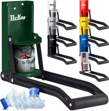 16 Oz. and 12 Oz. Metal Can Crusher, Heavy-Duty Wall-Mounted Smasher for Alum...