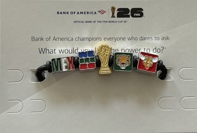 FIFA World Cup 26 Bank Of America Braided MEXICO Charm Bracelet