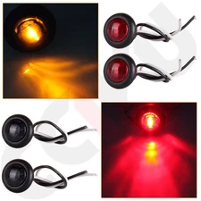 2xAmber+2xRed 3/4"Side Maker Truck Trailer Clearance Indicator Bullet Light