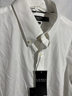 Lauren Ralph Lauren Sz 17 36/37 NWT White Dress Shirt Slim Fit Mens | eBay
