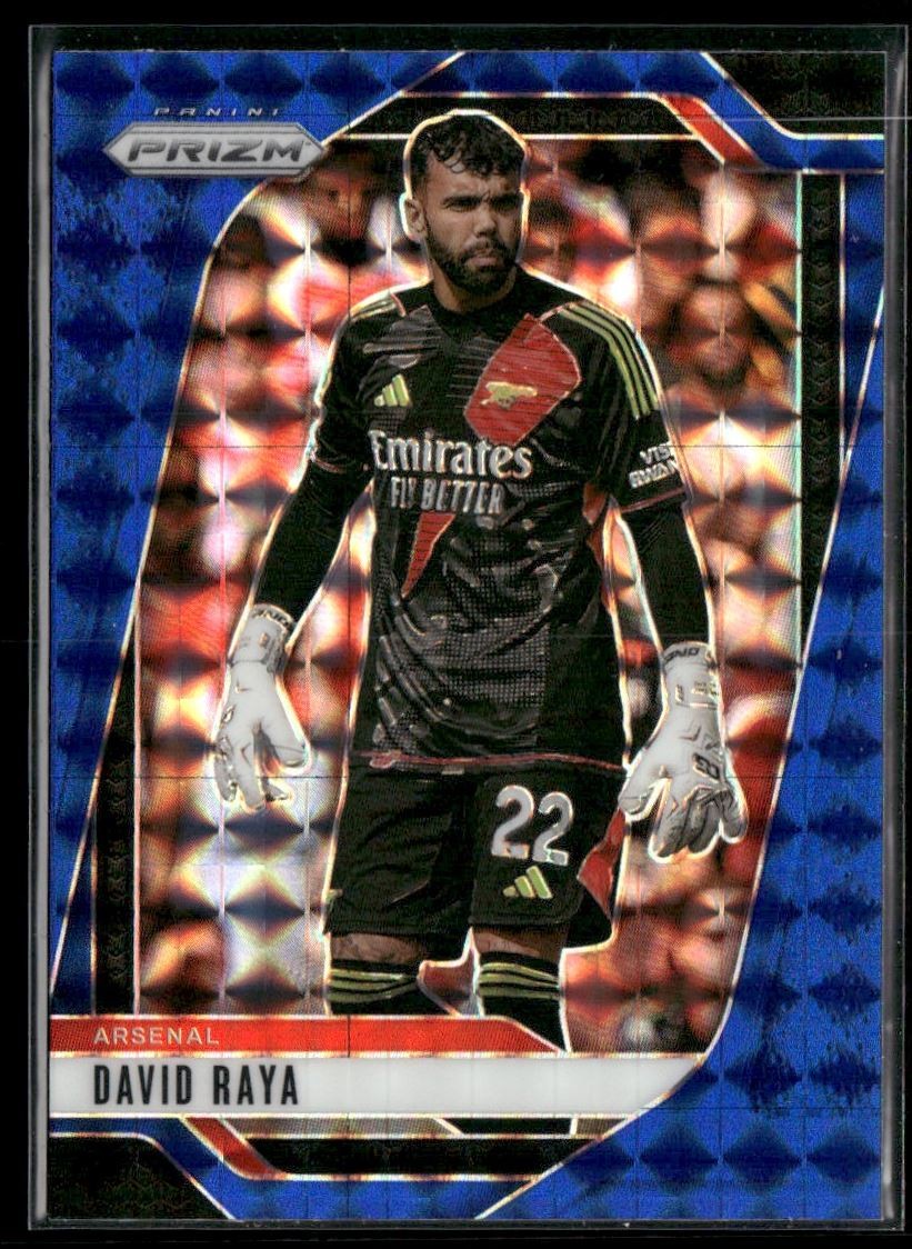 David Raya 2024 Panini Prizm Premier League Blue Mosaic Arsenal FC