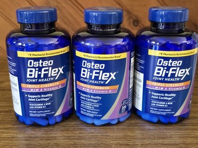 Lot 3 Osteo Bi-Flex Triple Strength, 200 Tablets MSM & Vitamin D Joint Supports