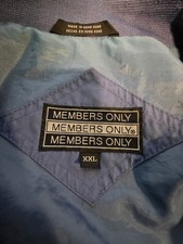 Vtg Members Only Blue Bomber Jacket Windbreaker Full Zip Closure Mens 2XL 80s