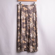 VTG 90s Brown Floral Maxi Skirt USA Cottage Librarian Romantic Dreamy Gma M P