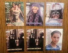 1999 Star Wars Episode 1 Lot of 6 Can't Resist Lay's Potato Chip Contest  Cards