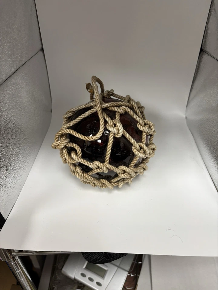 Vintage Glass Fishing Buoy  Large red/orange, 5 Inch Diameter - Image 2 of 3