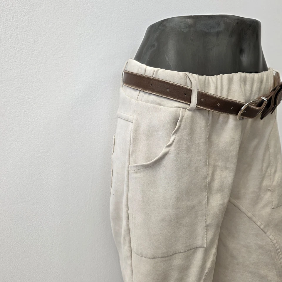 Damen Samthose Italy Style Gummibund Beige One Size 40–46 Stretch Hose Italy - Bild 4 von 4