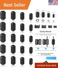 20-Pack Ferrite Ring Core Noise Suppressors - Optimized for RFI  EMI Stability