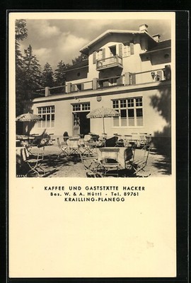 AK Krailling-Planegg, Kaffee und Gaststätte Hacker W. & A. Hüttl mit Garten 