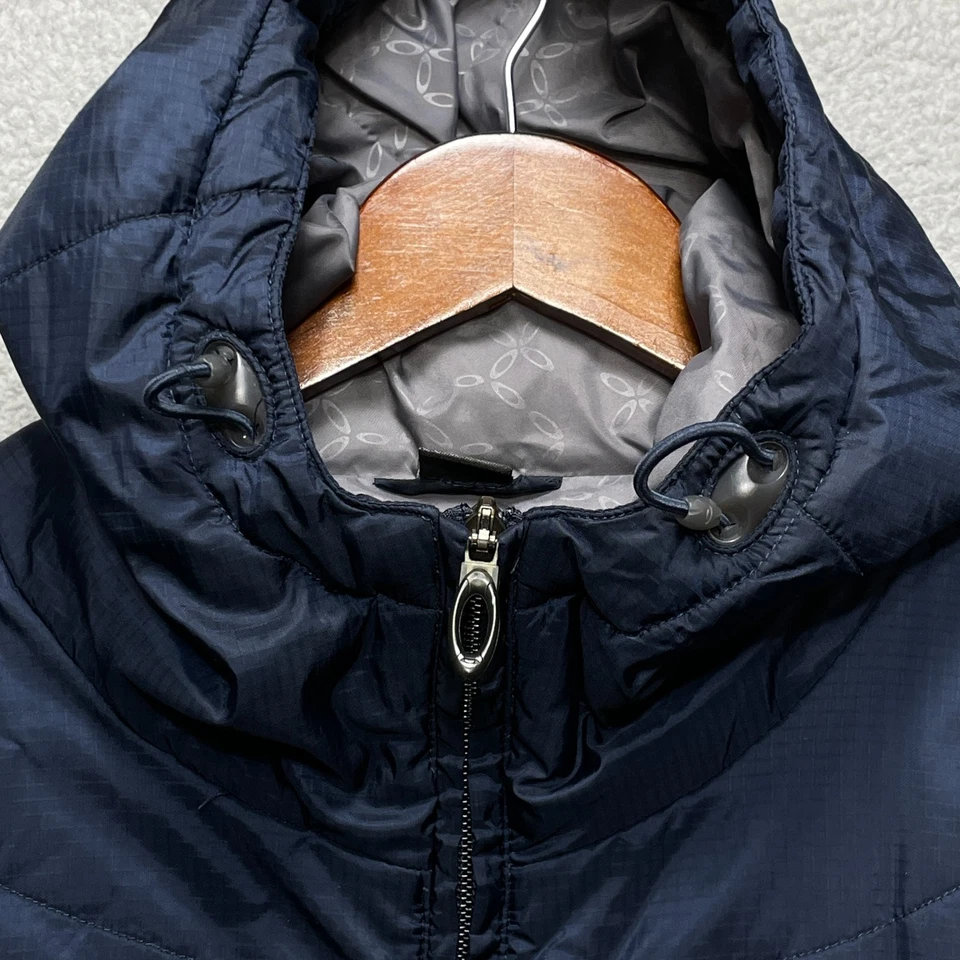 OAKLEY Mens S Hooded Puffer Jacket Navy Nylon Insulated Zip Front 40" Chest - Image 2 of 4